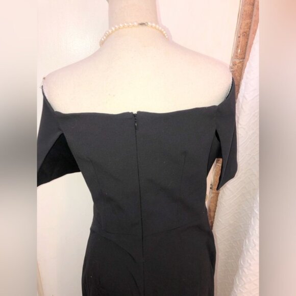Amazing Vince Camuto Elegant Black Off-Shoulder Midi Dress Size 8 - Picture 7 of 11